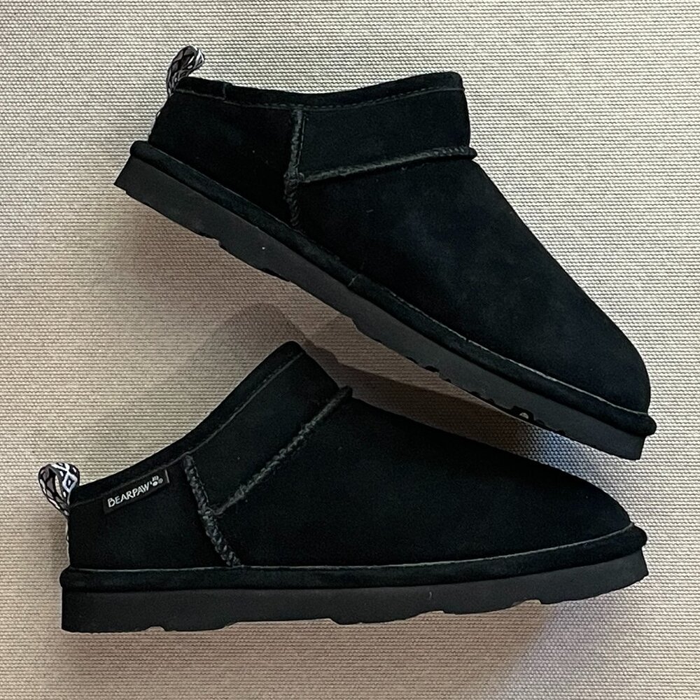 BearPaws Shoes Black Slip On Bootie Slippers 7